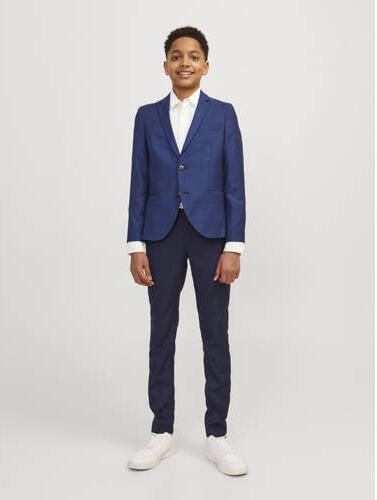 Jack & jones JUNIOR overhemd JJELINEN BLEND wit Jongens Katoen Klassieke kraag 128 - Foto 3