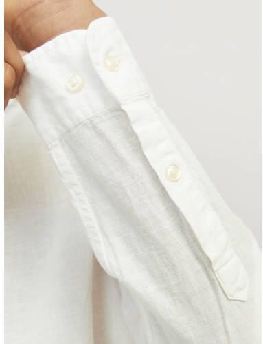 Jack & jones JUNIOR overhemd JJELINEN BLEND wit Jongens Katoen Klassieke kraag 128 - Foto 2