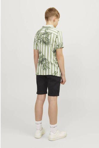 Jack & jones JUNIOR overhemd JJJEFF RESORT met all over print lichtgroen wit Jongens Viscose Klassieke kraag 164 - Foto 3