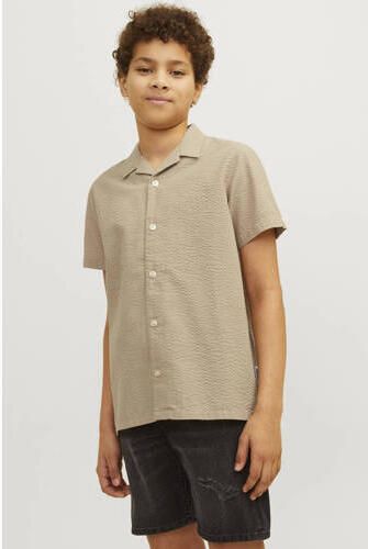 Jack & jones JUNIOR overhemd JORPALMA beige Jongens Polyester Klassieke kraag 128