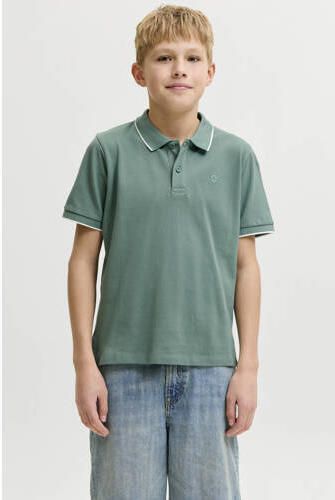 JACK & JONES JUNIOR polo groen Jongens Katoen Polokraag Meerkleurig - Foto 3