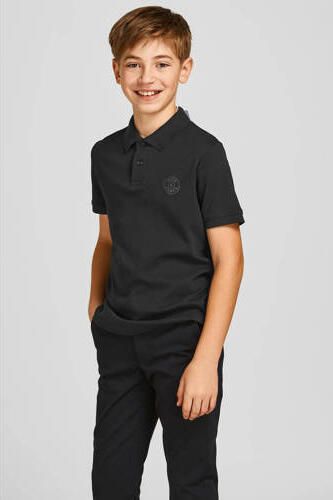 Jack & jones JUNIOR polo JCOJERSEY zwart Jongens Katoen Polokraag Effen 176 - Foto 4