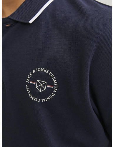 Jack & jones JUNIOR polo JPRBLUSHIELD met printopdruk marine Blauw Jongens Katoen Polokraag 164 - Foto 2