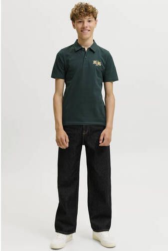 JACK & JONES JUNIOR polo met print donkergroen Jongens Katoen Polokraag - Foto 4