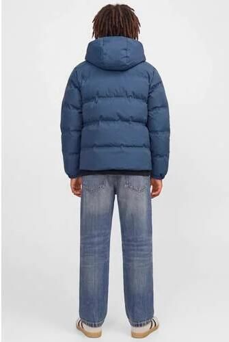 JACK & JONES JUNIOR pufferjas blauw Jongens Polyester Capuchon Effen - Foto 2