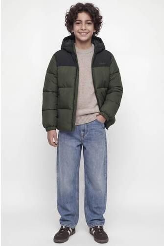 JACK & JONES JUNIOR pufferjas groen Jongens Polyester Capuchon Meerkleurig - Foto 3