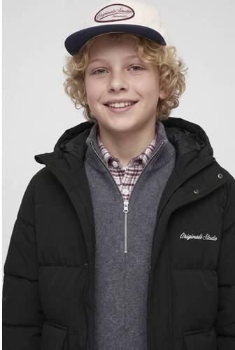 JACK & JONES JUNIOR pufferjas zwart Jongens Polyester Capuchon Effen - Foto 3