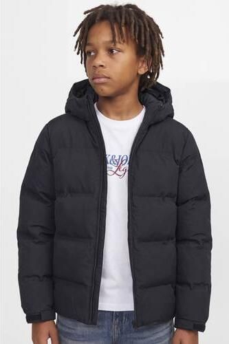 JACK & JONES JUNIOR pufferjas zwart Jongens Polyester Capuchon Effen - Foto 3