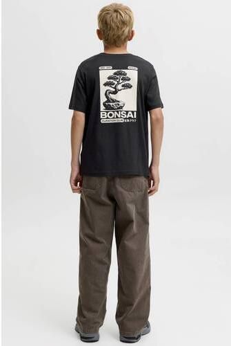 JACK & JONES JUNIOR rechtvallend T-shirt met backprint zwart Jongens Katoen Ronde hals - Foto 3
