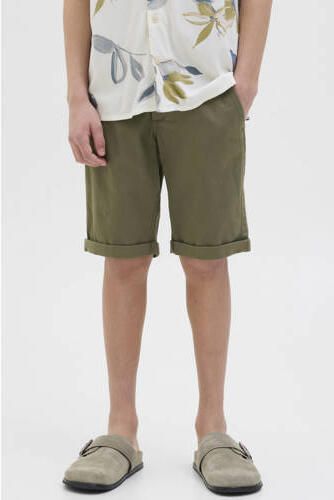 JACK & JONES JUNIOR regular fit gebreide chino short dusty olive Korte broek Bruin Jongens Stretchkatoen - Foto 3
