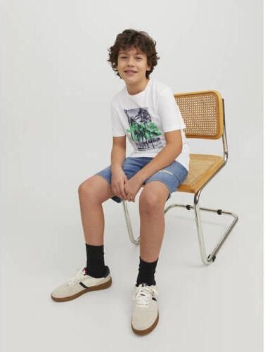 Jack & jones JUNIOR short JJICHRIS blue denim Korte broek Blauw Jongens Katoen 128 - Foto 3
