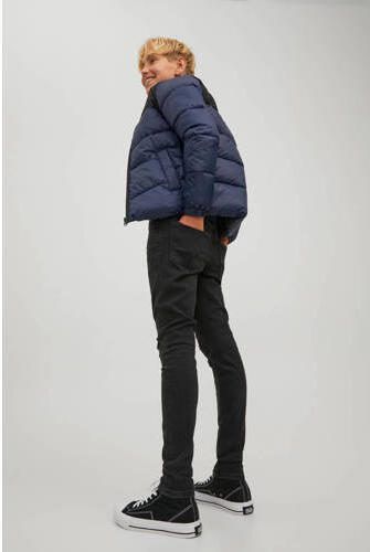 Jack & jones JUNIOR skinny fit jeans JJILIAM black denim Zwart Jongens Stretchdenim 128 - Foto 4