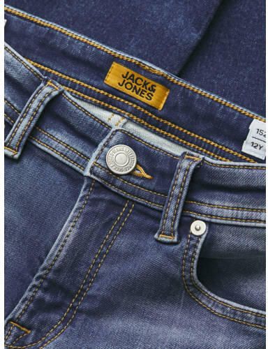 Jack & jones JUNIOR slim fit jeans JJIGLENN JJORIGINAL blue denim 2 Blauw Jongens Stretchdenim 128