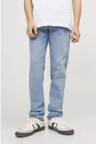 Jack & jones JUNIOR slim fit jeans JJIGLENN JJORIGINAL SQ 730 SN JNR light blue denim Blauw Jongens Stretchdenim 128