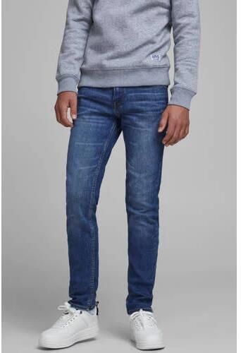 Jack & jones JUNIOR slim fit jeans JJIGLENN stonewashed Blauw Jongens Stretchdenim 140