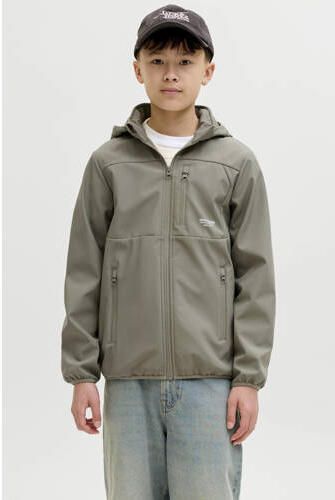 JACK & JONES JUNIOR softshell jas grijsgroen Jongens Polyester Capuchon