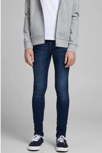 Jack & jones JUNIOR super skinny jeans JJIDAN dark denim Blauw Jongens Stretchdenim 164 - Foto 4