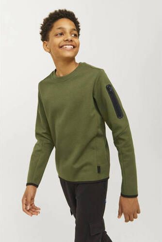 Jack & jones JUNIOR sweater JCOFUSION mosgroen Effen 140 - Foto 2