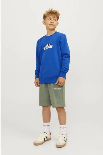 Jack & jones JUNIOR sweater JCOMOUNTAIN met printopdruk hardblauw Printopdruk 164 - Foto 3