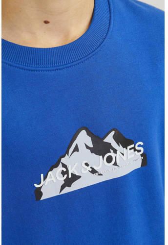 Jack & jones JUNIOR sweater JCOMOUNTAIN met printopdruk hardblauw Printopdruk 164 - Foto 2