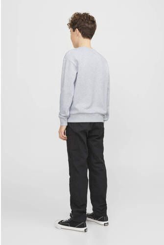 Jack & jones JUNIOR sweater JJEJOSH met tekst grijs groen Tekst 116 - Foto 2