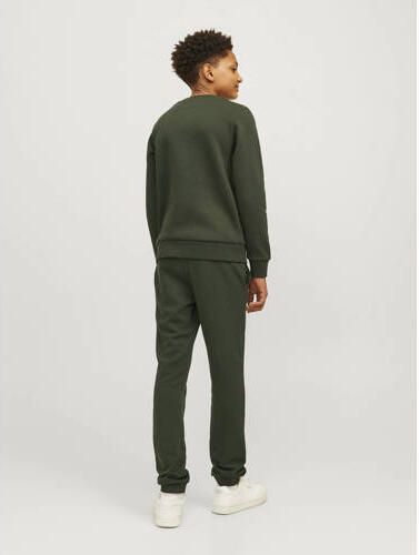 Jack & jones JUNIOR sweater JJELOGO met logo warm donkergroen Logo 176 - Foto 2