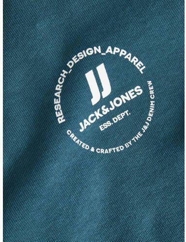 Jack & jones JUNIOR sweater JJESWIFT met printopdruk petrol Blauw Printopdruk 128