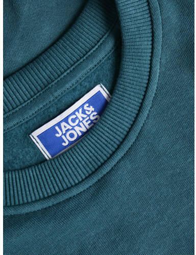 Jack & jones JUNIOR sweater JJESWIFT met printopdruk petrol Blauw Printopdruk 128 - Foto 2