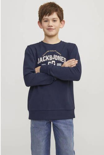 Jack & jones JUNIOR sweater JJMINDS met logo donkerblauw Logo 140 - Foto 2