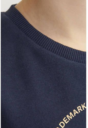 Jack & jones JUNIOR sweater JJMINDS met logo donkerblauw Logo 140