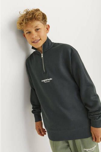 Jack & jones JUNIOR sweater JORVESTERBRO met tekst Grijs Tekst 176 - Foto 2