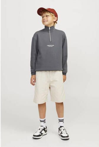 Jack & jones JUNIOR sweater JORVESTERBRO met tekst Grijs Tekst 140 - Foto 3
