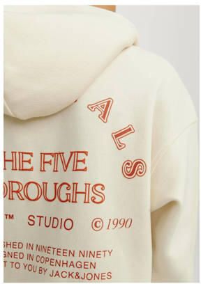 Jack & jones JUNIOR sweater met backprint beige bruin Backprint 152