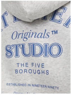Jack & jones JUNIOR sweater met backprint grijs blauw Backprint 152