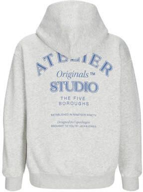 Jack & jones JUNIOR sweater met backprint grijs blauw Backprint 152 - Foto 2