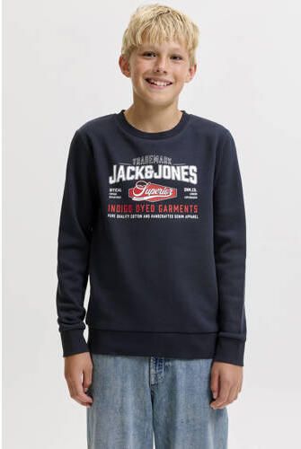 JACK & JONES JUNIOR sweater met logo donkerblauw Logo - Foto 5