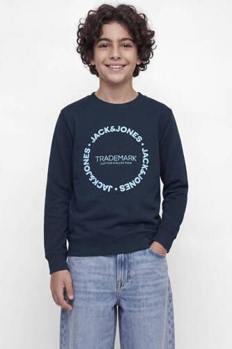 JACK & JONES JUNIOR sweater met tekst donkerblauw Tekst - Foto 3