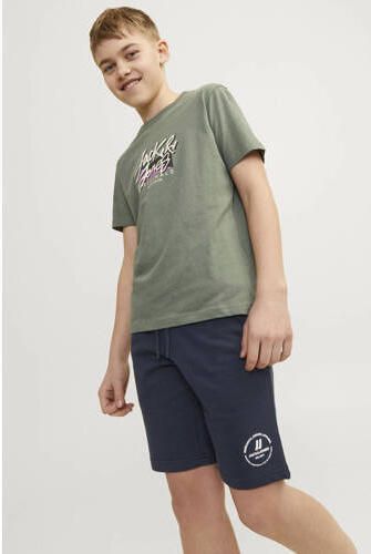 Jack & jones JUNIOR sweatshort JPSTSWIFT met printopdruk donkerblauw Korte broek 128 - Foto 9