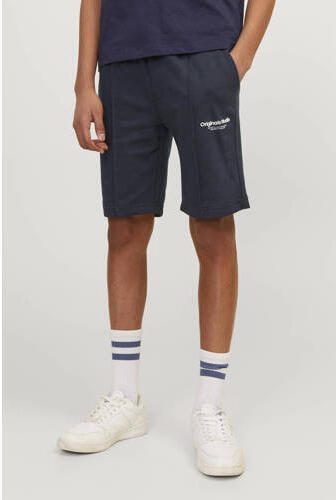 Jack & jones JUNIOR sweatshort JPSTVESTERBRO met tekst donkerblauw Korte broek 140 - Foto 2
