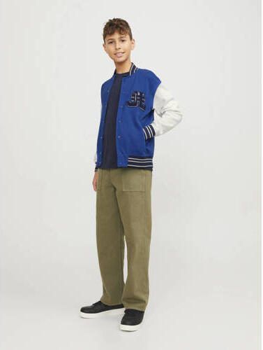 Jack & jones JUNIOR sweatvest JORCOLE VARSITY hardblauw wit Meerkleurig 152 - Foto 3