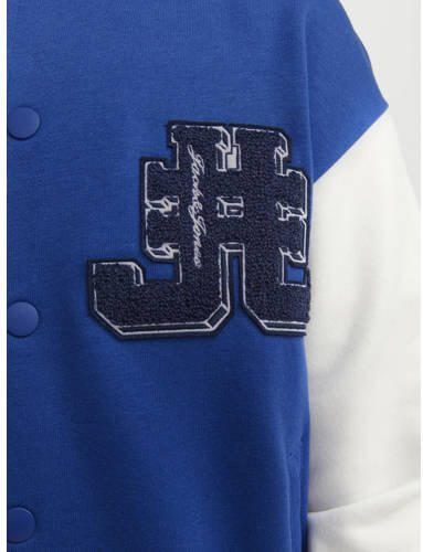 Jack & jones JUNIOR sweatvest JORCOLE VARSITY hardblauw wit Meerkleurig 152 - Foto 2