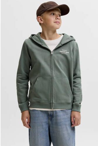 JACK & JONES JUNIOR sweatvest met backprint groen Backprint
