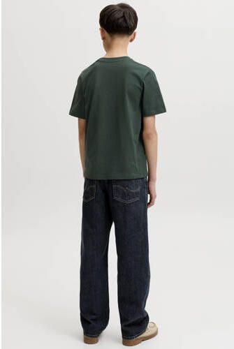JACK & JONES JUNIOR T-shirt donkergroen Jongens Katoen Ronde hals Tekst - Foto 3