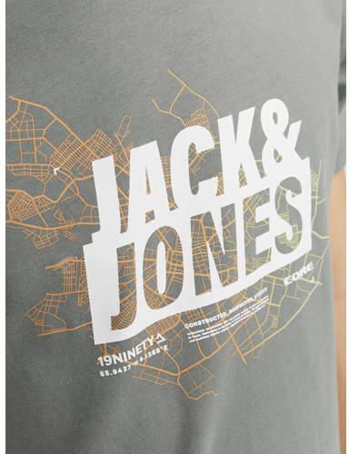 Jack & jones JUNIOR T-shirt JCOMAP met printopdruk lichtgroen Jongens Katoen Ronde hals 152