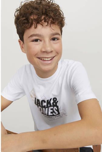 Jack & jones JUNIOR T-shirt JCOMAP met printopdruk wit Jongens Katoen Ronde hals 140 - Foto 3