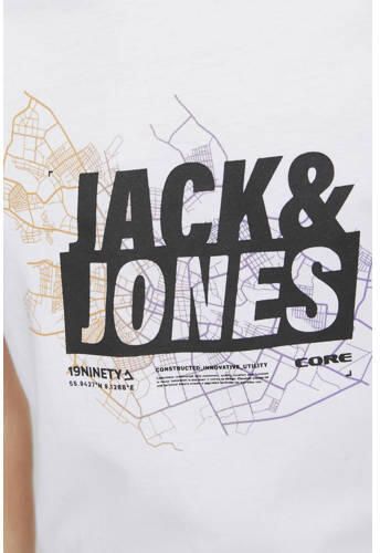 Jack & jones JUNIOR T-shirt JCOMAP met printopdruk wit Jongens Katoen Ronde hals 140