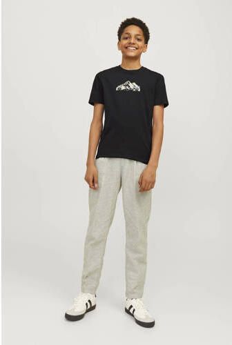Jack & jones JUNIOR T-shirt JCOMOUNTAIN met printopdruk zwart Jongens Denim Ronde hals 164 - Foto 3