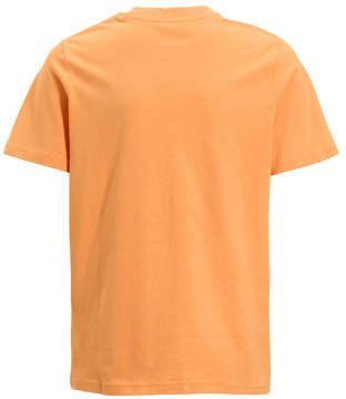 Jack & jones JUNIOR T-shirt JCOPHOTO met logo bruinoranje Jongens Katoen Ronde hals 176