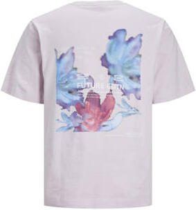 Jack & jones JUNIOR T-shirt JCOSTAGGER met backprint lila Paars Jongens Katoen Ronde hals 164
