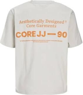 Jack & jones JUNIOR T-shirt JCOTEXT met backprint offwhite Ecru Jongens Katoen Ronde hals 128